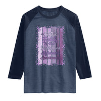 Purple Ribbon Alzheimers Caregiver Squad Gift Raglan Shirt In This Family We Support Together