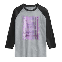Purple Ribbon Alzheimers Caregiver Squad Gift Raglan Shirt In This Family We Support Together