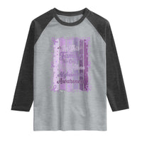 Purple Ribbon Alzheimers Caregiver Squad Gift Raglan Shirt In This Family We Support Together