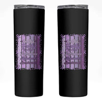 Purple Ribbon Alzheimers Caregiver Squad Gift Skinny Tumbler In This Family We Support Together
