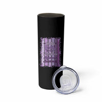 Purple Ribbon Alzheimers Caregiver Squad Gift Skinny Tumbler In This Family We Support Together