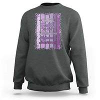 Purple Ribbon Alzheimers Caregiver Squad Gift Sweatshirt In This Family We Support Together