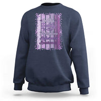 Purple Ribbon Alzheimers Caregiver Squad Gift Sweatshirt In This Family We Support Together