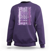 Purple Ribbon Alzheimers Caregiver Squad Gift Sweatshirt In This Family We Support Together
