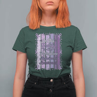 Purple Ribbon Alzheimers Caregiver Squad Gift T Shirt For Women In This Family We Support Together