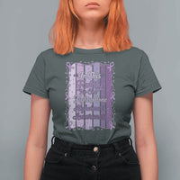Purple Ribbon Alzheimers Caregiver Squad Gift T Shirt For Women In This Family We Support Together