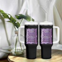 Purple Ribbon Alzheimers Caregiver Squad Gift Tumbler With Handle In This Family We Support Together