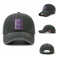 Purple Ribbon Alzheimers Caregiver Squad Gift Washed Cotton Baseball Cap In This Family We Support Together