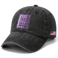 Purple Ribbon Alzheimers Caregiver Squad Gift Washed Cotton Baseball Cap In This Family We Support Together