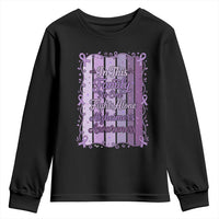 Purple Ribbon Alzheimers Caregiver Squad Gift Youth Sweatshirt In This Family We Support Together