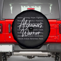Alzheimers Warrior Purple Ribbon Support Word Cloud Typography Spare Tire Cover
