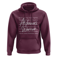 Alzheimers Warrior Purple Ribbon Support Word Cloud Typography Hoodie