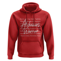 Alzheimers Warrior Purple Ribbon Support Word Cloud Typography Hoodie