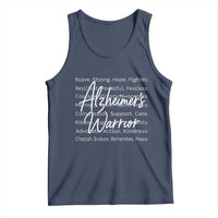 Alzheimers Warrior Purple Ribbon Support Word Cloud Typography Tank Top