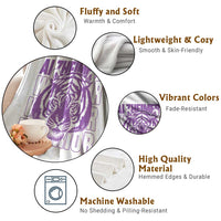 Alzheimer's Warrior Throw Blanket Purple Tiger Ribbon Support Graphic