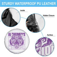 Alzheimer's Warrior Spare Tire Cover Purple Tiger Ribbon Support Graphic