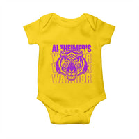 Alzheimer's Warrior Baby Onesie Purple Tiger Ribbon Support Graphic