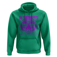 Alzheimer's Warrior Hoodie Purple Tiger Ribbon Support Graphic