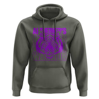 Alzheimer's Warrior Hoodie Purple Tiger Ribbon Support Graphic