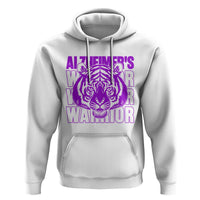 Alzheimer's Warrior Hoodie Purple Tiger Ribbon Support Graphic