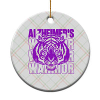 Alzheimer's Warrior Ceramic Ornament Purple Tiger Ribbon Support Graphic