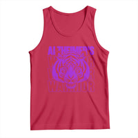 Alzheimer's Warrior Tank Top Purple Tiger Ribbon Support Graphic