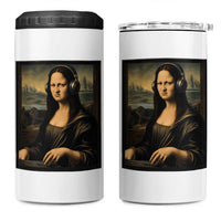Funny Mona Lisa Bass Face 4 in 1 Can Cooler Tumbler Vintage DJ Producer Music Lover Gift