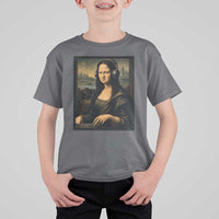 Funny Mona Lisa Bass Face T Shirt For Kid Vintage DJ Producer Music Lover Gift