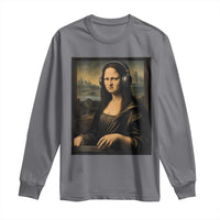 Funny Mona Lisa Bass Face Long Sleeve Shirt Vintage DJ Producer Music Lover Gift