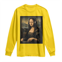 Funny Mona Lisa Bass Face Long Sleeve Shirt Vintage DJ Producer Music Lover Gift