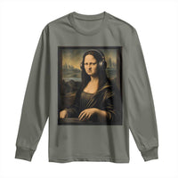 Funny Mona Lisa Bass Face Long Sleeve Shirt Vintage DJ Producer Music Lover Gift