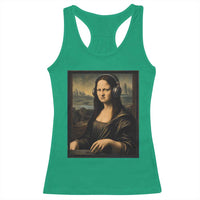 Funny Mona Lisa Bass Face Racerback Tank Top Vintage DJ Producer Music Lover Gift