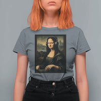 Funny Mona Lisa Bass Face T Shirt For Women Vintage DJ Producer Music Lover Gift