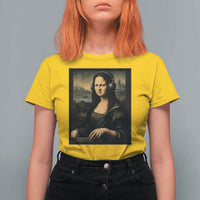 Funny Mona Lisa Bass Face T Shirt For Women Vintage DJ Producer Music Lover Gift