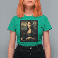 Funny Mona Lisa Bass Face T Shirt For Women Vintage DJ Producer Music Lover Gift
