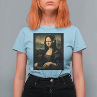 Funny Mona Lisa Bass Face T Shirt For Women Vintage DJ Producer Music Lover Gift