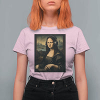 Funny Mona Lisa Bass Face T Shirt For Women Vintage DJ Producer Music Lover Gift