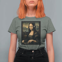 Funny Mona Lisa Bass Face T Shirt For Women Vintage DJ Producer Music Lover Gift