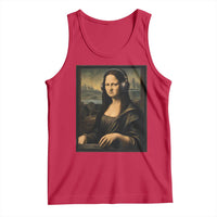 Funny Mona Lisa Bass Face Tank Top Vintage DJ Producer Music Lover Gift