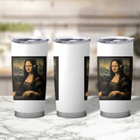 Funny Mona Lisa Bass Face Tumbler Cup Vintage DJ Producer Music Lover Gift