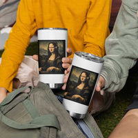 Funny Mona Lisa Bass Face Tumbler Cup Vintage DJ Producer Music Lover Gift