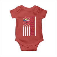 Pickleball Patriotic Baby Onesie American Flag Sport Gift - Wonder Print Shop