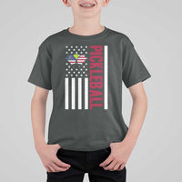 Pickleball Patriotic T Shirt For Kid American Flag Sport Gift - Wonder Print Shop