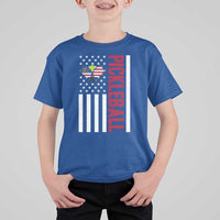 Pickleball Patriotic T Shirt For Kid American Flag Sport Gift - Wonder Print Shop
