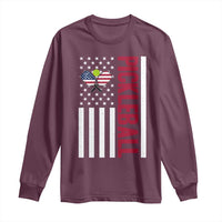 Pickleball Patriotic Long Sleeve Shirt American Flag Sport Gift - Wonder Print Shop
