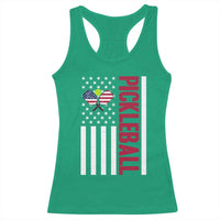 Pickleball Patriotic Racerback Tank Top American Flag Sport Gift - Wonder Print Shop
