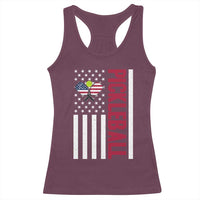 Pickleball Patriotic Racerback Tank Top American Flag Sport Gift - Wonder Print Shop