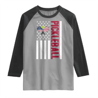 Pickleball Patriotic Raglan Shirt American Flag Sport Gift - Wonder Print Shop