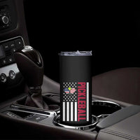 Pickleball Patriotic Skinny Tumbler American Flag Sport Gift