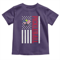 Pickleball Patriotic Toddler T Shirt American Flag Sport Gift - Wonder Print Shop